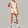 Vestido de tenis deportivo transfronterizo sin copas, anti-exposición, pantalón interior desmontable, vestido de tenis para yoga y fitness 2803