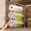 Estante de Almacenamiento para Papel Film Estante de Almacenamiento por Capas para Gabinete de Cocina Caja de Almacenamiento Apilable para Rollos de Papel, Papel de Aluminio y Bolsas de Plástico