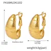 Rueda de la fortuna estilo europeo y americano aretes de luna creciente de moda hebilla de oreja acero inoxidable chapado en oro de 18k aretes de moda de lujo ligero en stock