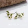 Brincos de Zircônia Verde Oliva com Design Original Gota d'Água Pétala Estilo Floresta de Nicho Alto Padrão Acessórios de Orelha Versáteis da Moda