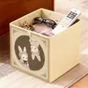 Caja de almacenamiento de dibujos animados retro, estilo cajón, para organizar ropa de temporada y artículos varios en casa, gran capacidad, plegable y lavable