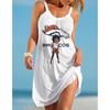 2022 Explosões AliExpress Europeu e Americano Transfronteiriço Urbano Feminino Casual Sexy Impressão Digital 3D NFL Vestido de Alça