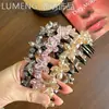 Diadema elegante y lujosa estilo coreano con pedrería, nuevo diseño de nicho de moda, diadema completamente de pedrería con dientes, accesorio para el cabello antideslizante