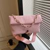 2023 nuevo color sólido gran capacidad pana bolso de mujer pana cadena portátil cruzado hombro axila bolso de mujer