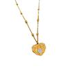 [Acero de titanio de cuerpo completo] Collar de oro real con personalidad de amor antiguo y minimalista para mujer, cadena de clavícula roja de red.