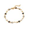 25 Anos de Pulseira de Cristal de Vidro Assimétrica Novo Estilo Transfronteiriça Super Fada Gentil Elegante Aço Inoxidável Cola Coração de Pêssego Joia