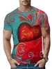 2026 Nova Amazon AliExpress Camiseta Estampada 3D Masculina Manga Curta Casual Frutas Padrões Engraçados Solta