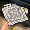 Bufanda Cuadrada Fina Estilo Coreano de Castaña para Mujer, Protección del Cuello, Bufanda Decorativa, Bufanda para Madre, Bufanda Cuadrada de Imitación de Seda, Venta al por Mayor