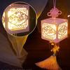 Lanterna portátil chinesa artesanal faça você mesmo para festival de meio do outono, material de barraca de mercado noturno, pacote de lanterna luminosa portátil