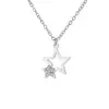 Collar Colgante Corazón Rodeado Estrella Corazón con Incrustaciones de Diamante Acero Inoxidable 304
