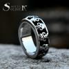 Anillo de acero de titanio estilo punk guerrero de hierro hip hop vintage al por mayor anillo de acero inoxidable de calavera dominante joyería