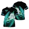 Camiseta Esportiva de Badminton com Estampa Digital 3D Moda Esportiva Casual Manga Curta Exportação Direta da Fábrica Fornecimento