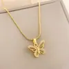 Colar para Mulheres Não Desbota Verão Pequeno e Fofo Temperamento Colar de Aço Titânio Versátil Joia de Alto Padrão Corrente Simples para Clavícula