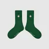 1746 calcetines infantiles al por mayor, calcetines de media caña bordados con lazo, estilo Miu girl, calcetines de algodón sin costuras con puños holgados para niñas