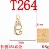 Colar Brincos Pingente Letra Minúscula DIY Diamante Microcravejado Ouro 18K Preservação de Cor Popular Transfronteiriço Joias Pingente de Cobre Puro