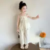 Conjunto de Niña 2026 Nuevo Estilo Coreano Moda Jacquard Conjunto de Tirantes Conjunto de Dos Piezas de Verano para Niñas Jóvenes