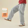 Pantalones de Felpa Rectos, Cálidos y Cómodos para Niños Duoduo, Pantalones Casuales Anchos Simples Versátiles de Invierno para Niños