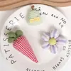 Accesorio para el cabello y la ropa hecho a mano con diseño a cuadros, relleno de algodón, fresa y lazo, dulce y fresco, estilo coreano, DIY