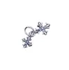 Plata de Ley S925 Colgante Vintage de Doble Cruz Colgante para Collar de Cristal Perla DIY Accesorios de Colgante Individual Al por Mayor