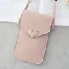 Nova Bolsa Transversal Mini para Estudantes 2020 Porta-moedas Coração Porta-cartões Bolsa Transparente para Celular com Tela Sensível ao Toque