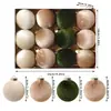 Decoraciones Navideñas Amazon para Árbol 6cm Paquete de 12 Bolas Envueltas en Tela de Felpa Adornos de Bola Navideña