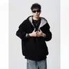 Sudadera con Capucha Versátil de Marca de Moda de Peso Pesado para Hombres y Mujeres Primavera Estilo Americano Corte Holgado Sudadera con Capucha para Parejas Estilo High Street Bloque de Color Chaqueta Casual