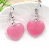 Pendientes colgantes de cristal natural transfronterizos para el Amor, pendientes de ágata con forma de corazón de moda para el día a día, joyería linda estilo corazón