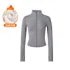 Conjunto de Yoga de Bloques de Color de Alta Gama con Cárdigan de Cremallera de Cuello Alto y Conjunto de Pantalones de Yoga Ajustados de Cintura Alta con Sensación de Piel Nude