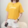 Ropa de Tallas Grandes para Mujeres de Mediana Edad y Mayores, Nueva Camiseta de Manga Corta para Mujeres de Tallas Grandes, Adelgazante para 120 kg, que Oculta el Vientre, Top para Rejuvenecer la Apariencia