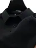 Camisa polo de seda helada para hombre de verano, camiseta de manga corta, tejido gofrado transpirable, casual y moderna, en stock, con cuello Henry y etiqueta