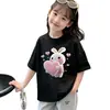 Top casual 100% algodón puro 2026, nuevo, elegante y versátil, camiseta de manga corta de verano para niñas