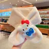 Bufanda de Peluche Nueva para Niños Linda de Dibujos Animados Imitación Piel de Conejo Bufanda Cálida Color Sólido Cruzada Engrosada Gato Kt Tendencia para Bebés