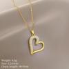 [Acero de Titanio] Amor Corazón de Durazno Diamante Completo Temperamento Lujoso Ligero Precioso Collar de Diamantes Completo Cadena para Clavícula para Mujer Más Fácil de Combinar Cadena de Acero de Titanio