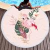 Fornecimento Transfronteiriço de Toalhas de Praia com Borlas Microfibra Plus, Toalhas de Banho, Tapetes Redondos de Yoga, Toalhas de Praia Série Flamingo