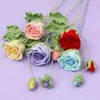 Producto Terminado Transfronterizo Nuevo Ramo de Rosas de Lana Hecho a Mano Día de San Valentín Rosa Flor Artificial Decoración del Hogar Arreglo Floral Venta al Por Mayor