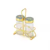 Conjunto de Porta-Condimentos de Luxo Leve com Alça Pote de Condimento de Vidro Redondo Selado à Prova de Umidade Doméstico Cozinha Pote de Condimento Condimento