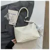 Bolso de hombro tipo tote de gran capacidad, elegante, estilo coreano, superficie suave, moda, color sólido, casual, para ir al trabajo, bolso de mano simple para mujer