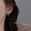 Pendientes de Anillo Mobius de Plata de Ley 925 para Mujer 2025 Nuevos Pendientes Asimétricos de Nicho de Moda