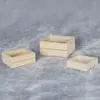 1:12 Casas de Muñecas Casa de Muñecas Muebles Mini Madera Maciza Lisa DIY Tres Juegos de Cajas Marcos de Frutas y Verduras Marcos de Madera de Tres Piezas
