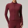Lulu zíper mesmo estilo justa manga longa jaqueta de yoga feminina roupa de corrida fitness secagem rápida respirável top esportivo jaqueta