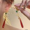 Nuevos Pendientes de Gota de Agua Xiangyun Estilo Antiguo Chino Rojo Brindis Estilo Nacional Pendientes Gancho para la Oreja Retro Cheongsam Pendientes de Alta Gama