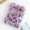 Cabezas de Flores de Rosa Artificiales para Cajas de Dulces de Boda, Recuerdos, Decoración, Flores Falsas, Materiales DIY, Boutonnières, Tocados, Flores de Boda