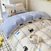 Juego de ropa de cama de tres piezas de algodón puro para dormitorio universitario, sábana individual, funda de edredón, sábana bajera ajustable, ropa de cama modelo nuevo 2026