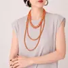 Colar de Pérolas Multicamadas Moda Coreana para Mulheres, Design de Nicho, Corrente Longa Versátil para Suéter, Acessório Choker para Cheongsam Tendência