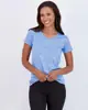 Nailon Catiónico Seda Transfronterizo Nueva Camiseta de Manga Corta para Mujer Verano Holgada Ropa de Fitness Deportiva Color Piel Hombro Derecho Secado Rápido Yoga