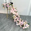 Arreglo Floral para Fondo de Boda, Decoración Floral de Arco, Escaparate, Flores de Mesa para Sala de Exposiciones, Tira Larga de Flores, Flores Artificiales, Flores Falsas, Flores para Decoración de Punto Fotográfico Popular