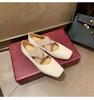 Sapatilhas Prateadas para Mulheres, Sapatos Mary Jane Estilo Ballet em Couro Genuíno, Sapatos de Salto Alto Versáteis para Mulheres, Sapatos Rasos Estilo Retrô Francês