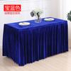 Toalha de mesa grossa de veludo dourado para reuniões, saia de mesa, toalha de mesa para display de assinatura de casamento, toalha de mesa dobrável para refeições frias de hotel, conjunto de mesas
