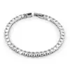 Pulsera de Cadena de Tenis con Circonita de Venta Caliente, Estilo de Lujo Ligero, Pulsera Rectangular de Acero Inoxidable con Circonita, Elegante y con Estilo, Transmisión en Vivo Transfronteriza