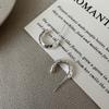 Pendientes de plata de ley S925 con textura plisada, estilo coreano, con textura básica personalizada, joyería para las orejas.